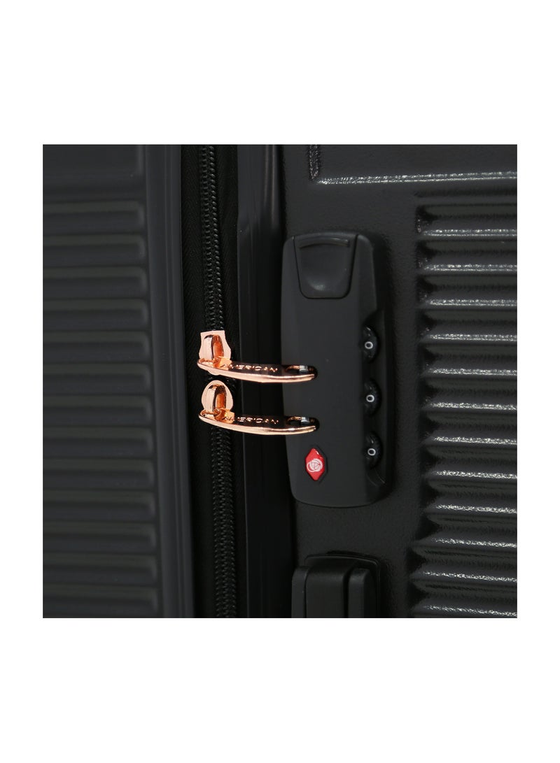 AMERICAN FLYER Luggage Set of 3 – Hardshell Trolley Bags with Secure Lock, Multi-Compartment Storage & Spinner Wheels,Black(S-20",M-24",L-28") - Image 3