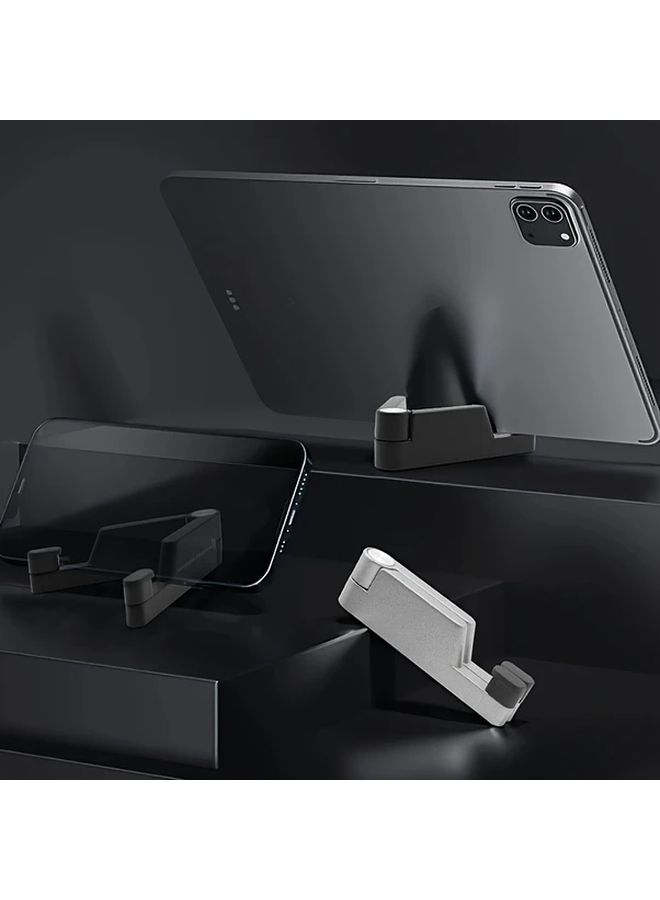 Grey Aluminum Alloy V Shape Folding Phone Stand Portable Desktop Holder - Image 3