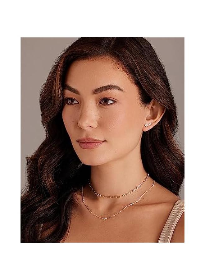 PAVOI 14K Gold Plated Five Pairs Stainless Steel Stud Earrings Set for Women | Hypoallergenic 5 Earrings Pack | Premium Cubic Zirconia Studs - Image 4