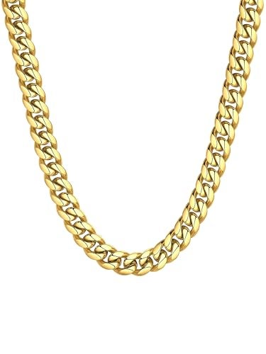 ChainsHouse Chunky Gold Chain Mens Hip Hop 10mm 22inches Cuban Link Necklace - Image 1