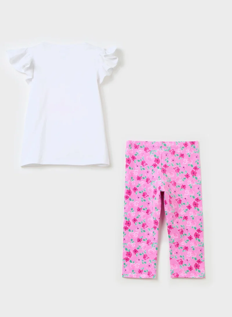 او في اس Stretch Cotton Jogging Set With Marie Print