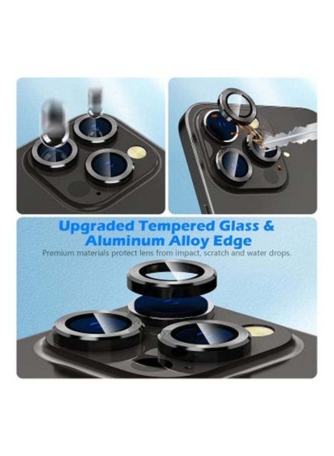 ACLIX Compatible with iPhone 14 Pro/iPhone 14 Pro Max Camera Lens Protector, Anti-Scratch HD Tempered Glass Lens Screen Protection Cover, Metal Individual Lens Ring 2022, Black - Image 2