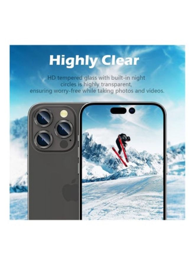 ACLIX Compatible with iPhone 14 Pro/iPhone 14 Pro Max Camera Lens Protector, Anti-Scratch HD Tempered Glass Lens Screen Protection Cover, Metal Individual Lens Ring 2022, Black - Image 5