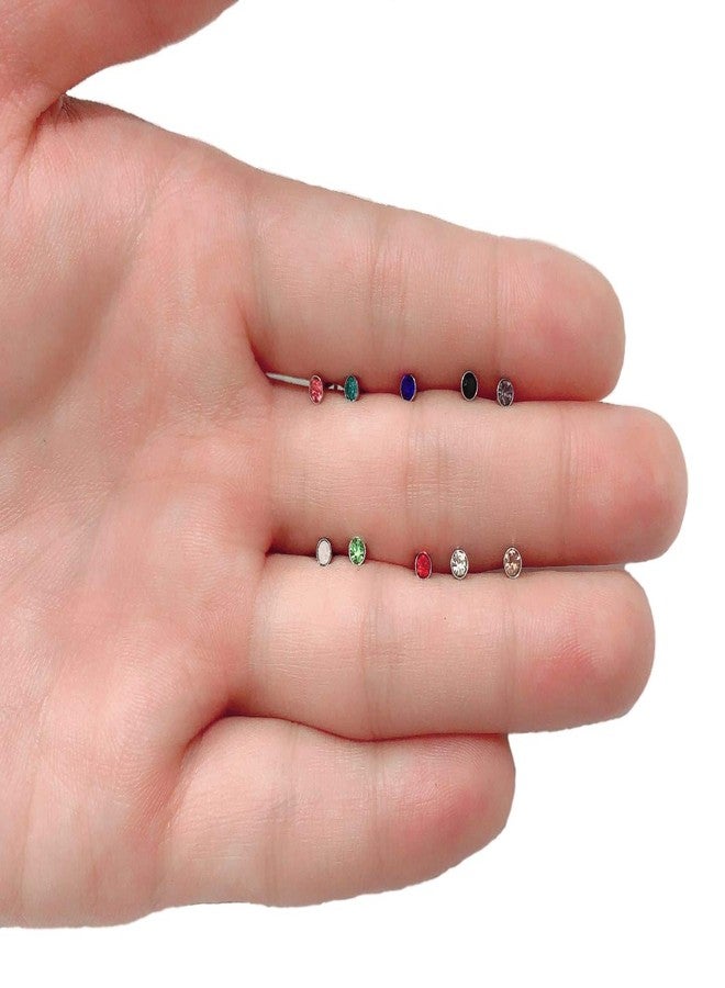 Tornito 20G 40Pcs Stainless Steel Curved Nose Stud Nose Ring CZ Screw Shaped Nose Screw Piercing Jewelry for Women Men - Image 5