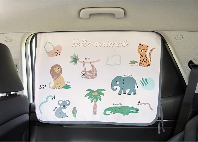 bebedeco Magnetic Car Sun Shade Curtain for Side Window – Sun Blocker and UV Protector for Baby, Kids, and Pets – Universal Fit with Built-in Magnets for Steel-Framed Door (Animal Friends) - Image 4