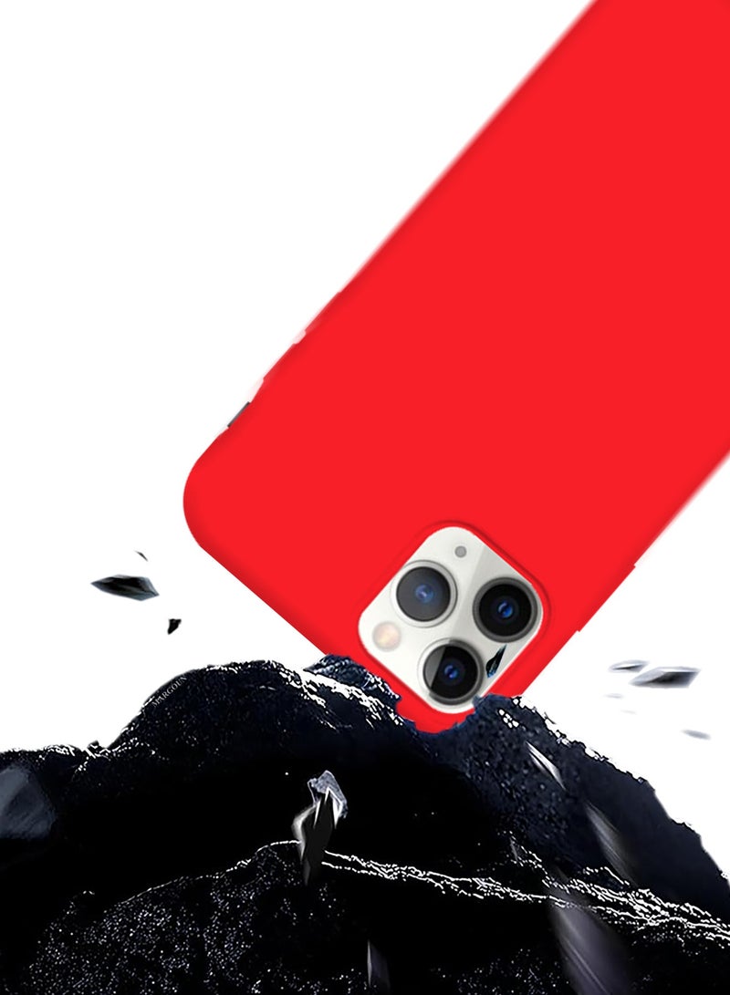 CATANES Soft Silky Silicone Case Cover for Apple iPhone 11 Pro - Full Body Protection - Red - Image 4