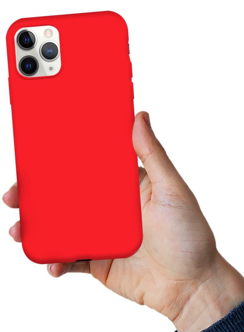 CATANES Soft Silky Silicone Case Cover for Apple iPhone 11 Pro - Full Body Protection - Red - Image 5