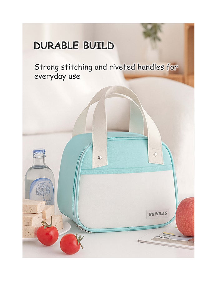 Toshionics Insulated Lunch Box Bag - Leak-Proof Oxford Fabric with High-Grade Zip Lock & Leather Handle With Pocket – Compact Thermal Tote for Snacks, Office, School, Kids – Multi-Color Options – Size 22x19x14 cm – Approx. 6L Capacity - Image 3