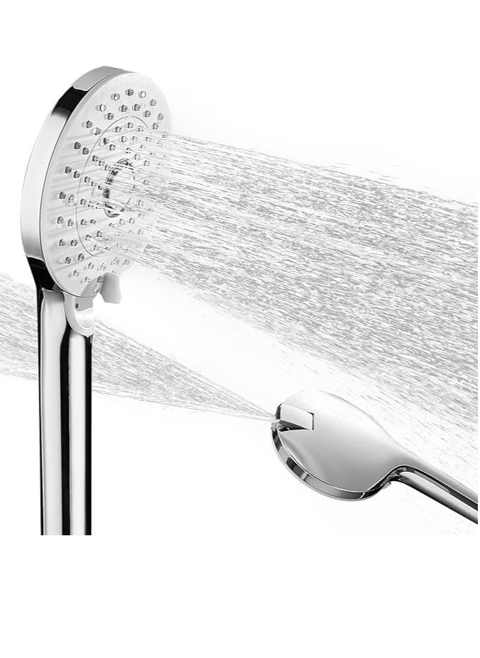 Sundex - Shower Heads High Pressure with Spray, 4 Functions Handheld Shower Head Built-in Power Wash for Adults/Children/Pet Bathing, Home/Bathroom/Toilet Cleaning, Chrome - Image 1