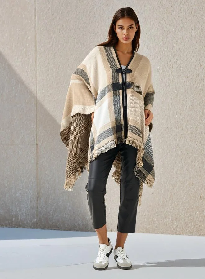 2Xtremz 2Xtremz Long Acrylic Asymmetric Reversible Poncho