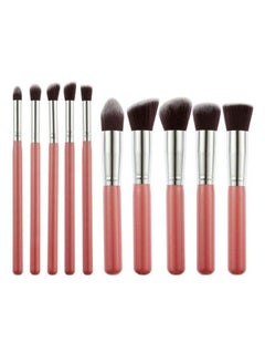 Kylie Fiber Bristle Makeup Brush Kit With Blender Sponge And Brush Cleaner Pink Silver 10 Pcs  - Image 3