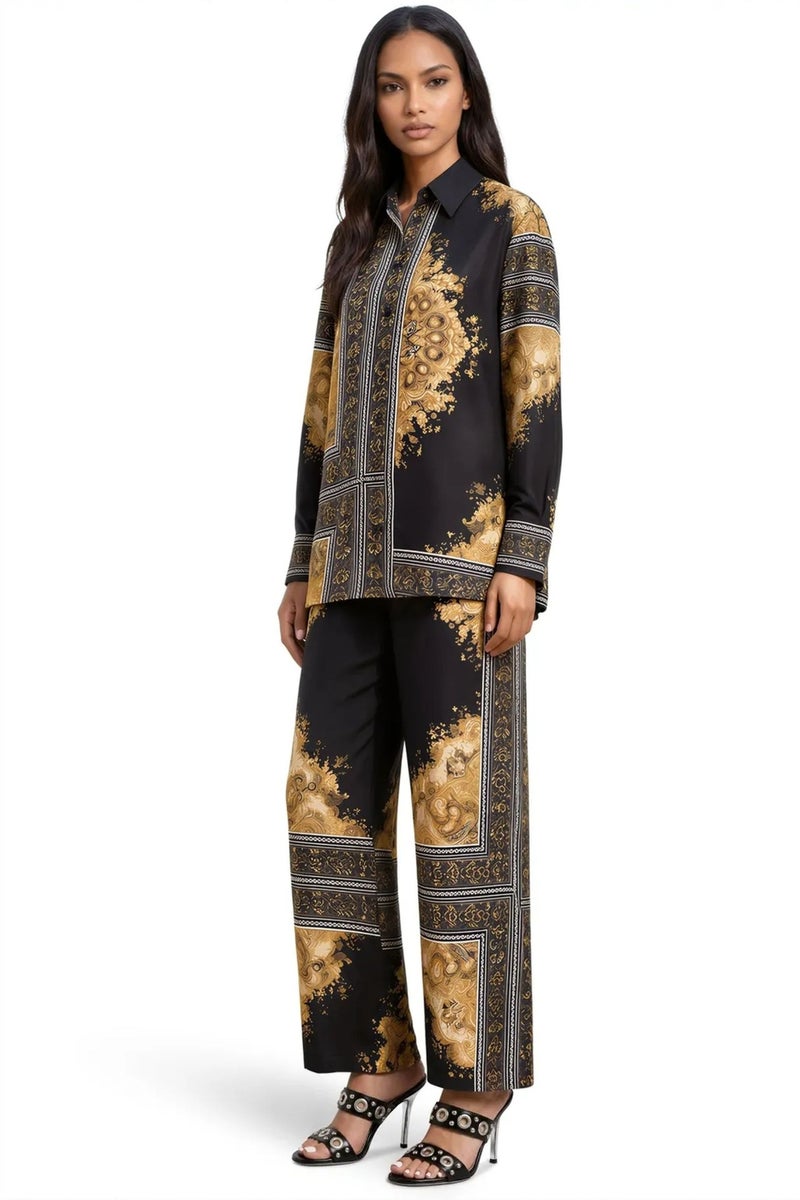 Jennyfer Abstract Shirt Collar Co-ord Set - Image 2