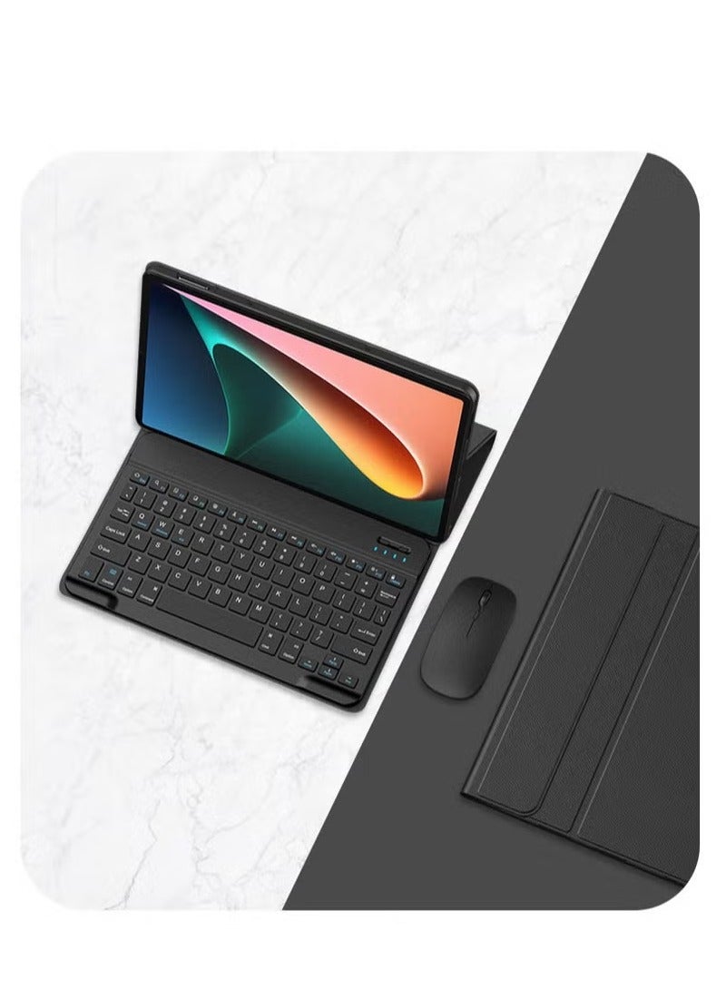 Arabic and English Keyboard Case Compatible with Honor Pad X9A/ X9 Pro 11.5 inch 2024, Slim Protective Case with Detachable Wireless Bluetooth Keyboard and Mouse 