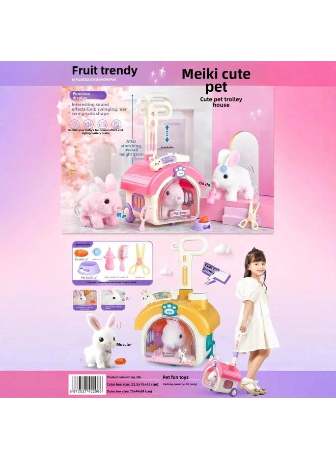 Electric Plush Rabbit Doll Moving Simulation Pet Toy Gift Backpack For Boys And Girls Model Soft Stuffed Animal Toys-Color:MG-017 Tide Play Pet Kitten Backpack - Image 4