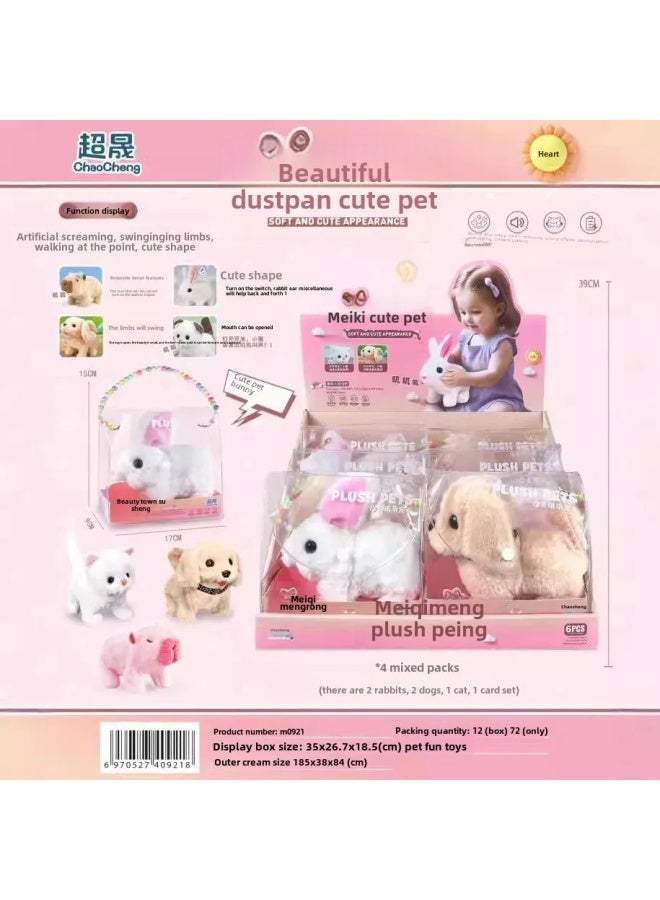 Electric Plush Rabbit Doll Moving Simulation Pet Toy Gift Backpack For Boys And Girls Model Soft Stuffed Animal Toys-Color:MG-017 Tide Play Pet Kitten Backpack - Image 3