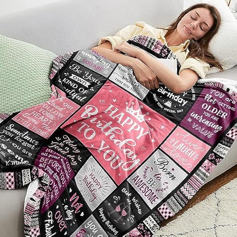 Loquat Birthday Gifts for Women Girls Throw Blanket 200x150CM, Happy Birthday Decorations for Women, Gifts for Her Unique, Womens Birthday Gift Ideas for Her Friend Mom Sister Grandma Wife - Image 2