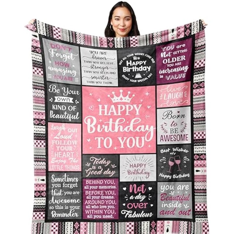 Loquat Birthday Gifts for Women Girls Throw Blanket 200x150CM, Happy Birthday Decorations for Women, Gifts for Her Unique, Womens Birthday Gift Ideas for Her Friend Mom Sister Grandma Wife - Image 1