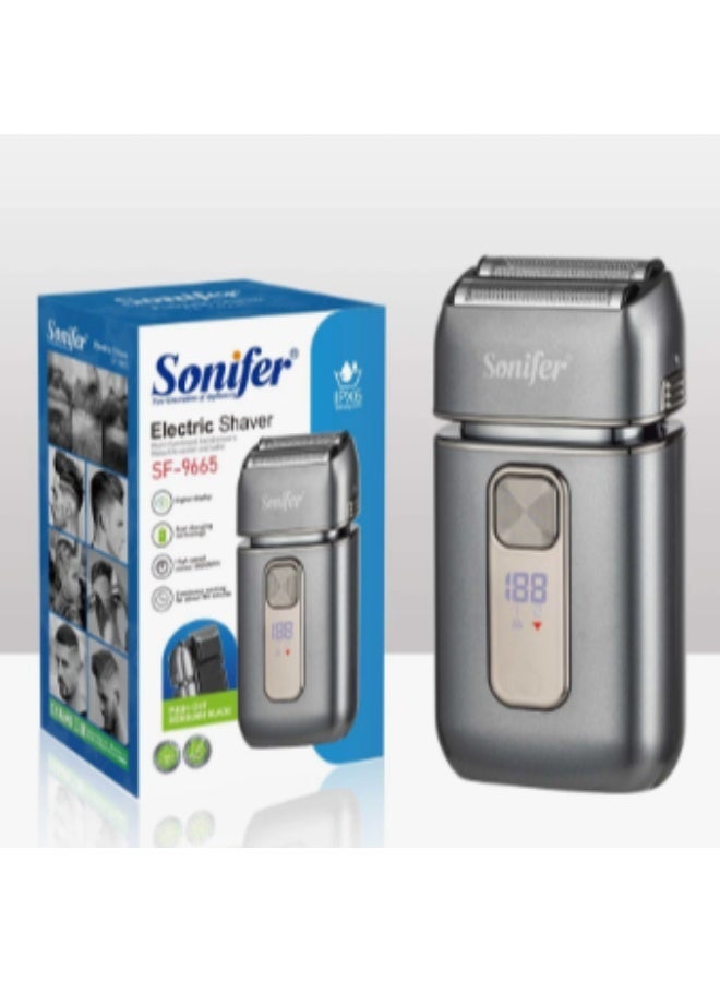 سونفير ماكينة حلاقة كهربائية سونيفير SF-9665 ABS ترددية قابلة لإعادة الشحن عبر منفذ USB، مزودة بشفرات مزدوجة عائمة مستقلة، أداة تشذيب اللحية - Image 1