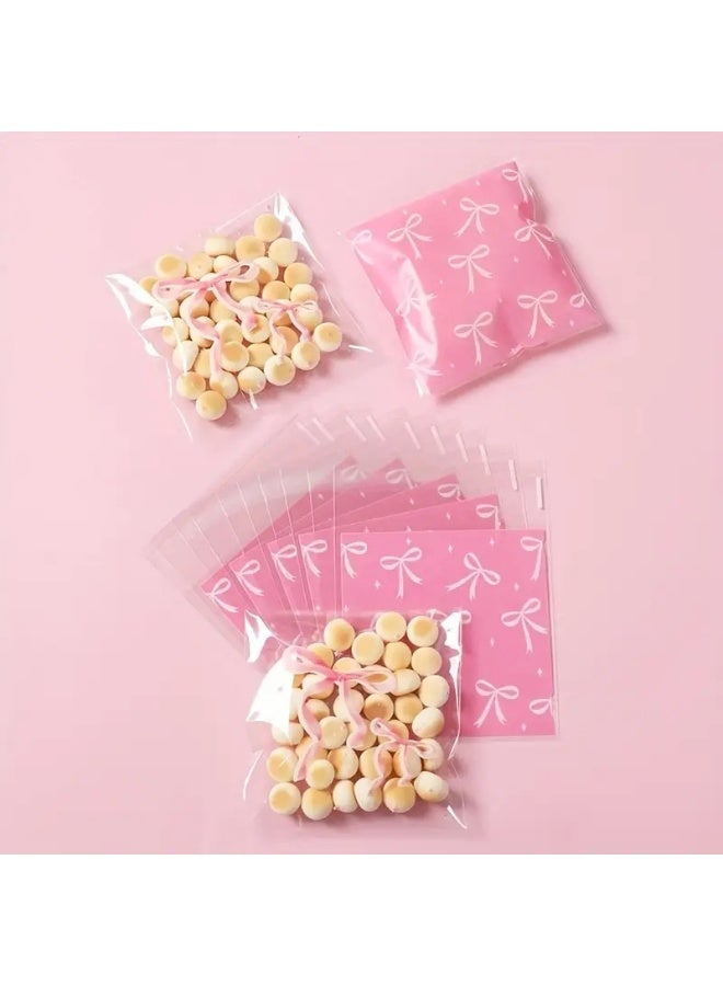 50 قطعة من أكياس هدايا حفلات بعقدة فيونكة وردية وبيضاء - حلوى وهدايا لأعياد الميلاد وحفلات الزفاف والاحتفالات - Image 1
