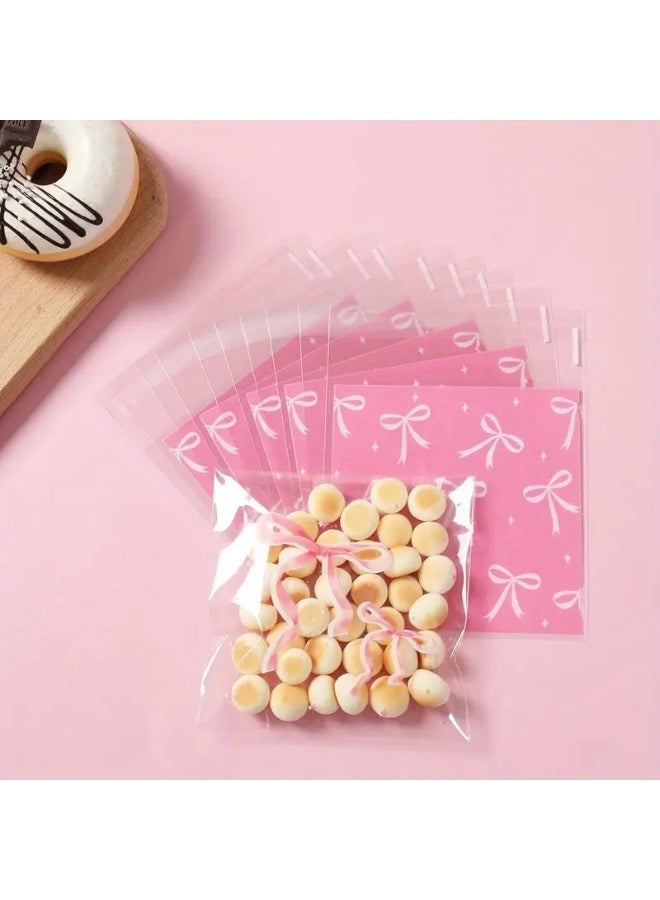 50 قطعة من أكياس هدايا حفلات بعقدة فيونكة وردية وبيضاء - حلوى وهدايا لأعياد الميلاد وحفلات الزفاف والاحتفالات - Image 3
