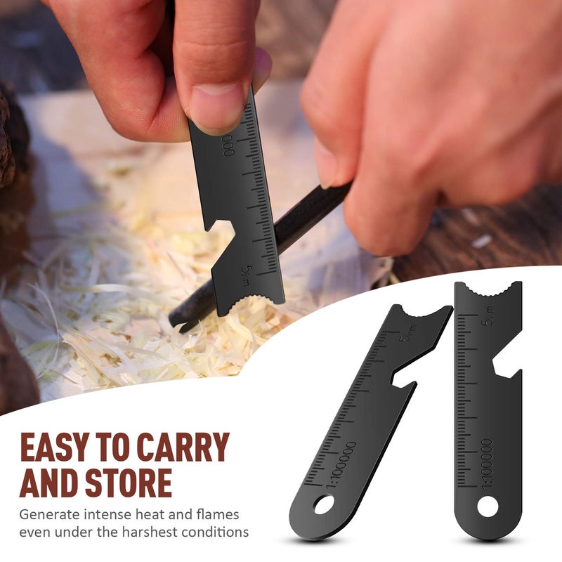 BBTO 10 Pieces Fire Rod Starter Ferrocerium Rod Striker Scraper Steel Flint for Survival Drilled Emergency Camping Hiking - Image 2