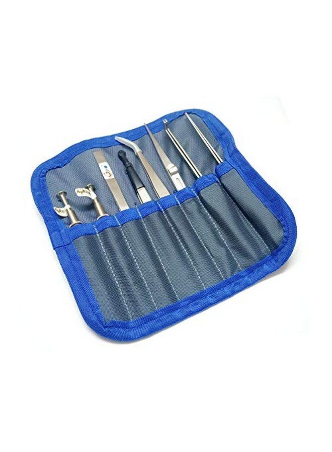 ATAR SET 8 TWEEZERS INCLUDING 4 NON-FIBER GRIP TWEEZERS, 2 PRONGS & 2 FIBER GRIP CROSSLOCK TWEEZERS WITH CASE - Image 4