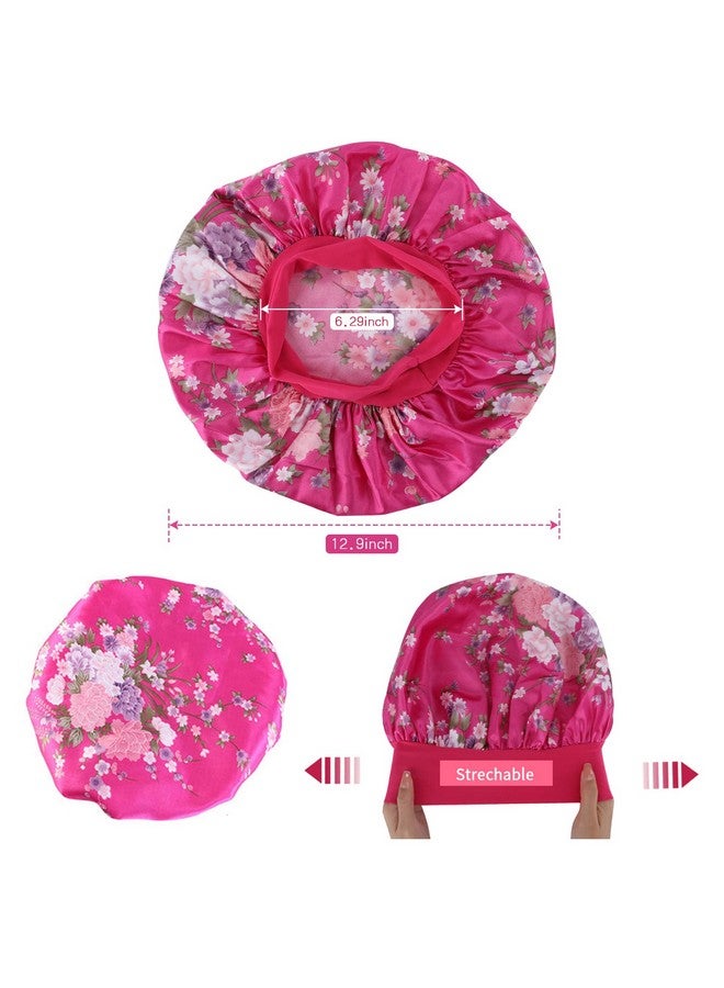 Roybens Satin Bonnet Silk Bonnet Hair Bonnet For Sleeping 4 Pack Bonnets For Black Women With Wide Elastic Band For Curly Hair - Image 5