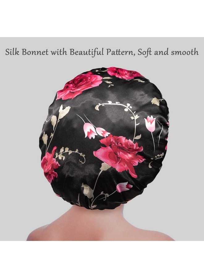 Roybens Satin Bonnet Silk Bonnet Hair Bonnet For Sleeping 4 Pack Bonnets For Black Women With Wide Elastic Band For Curly Hair - Image 3
