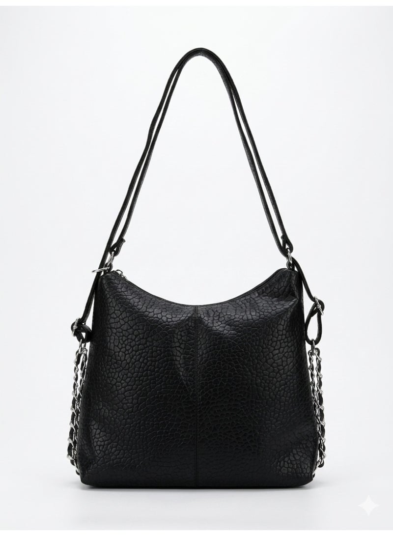 LIFESTYLISH Shoulder Bag Leather Very practical ZH-3 - Black - Image 1