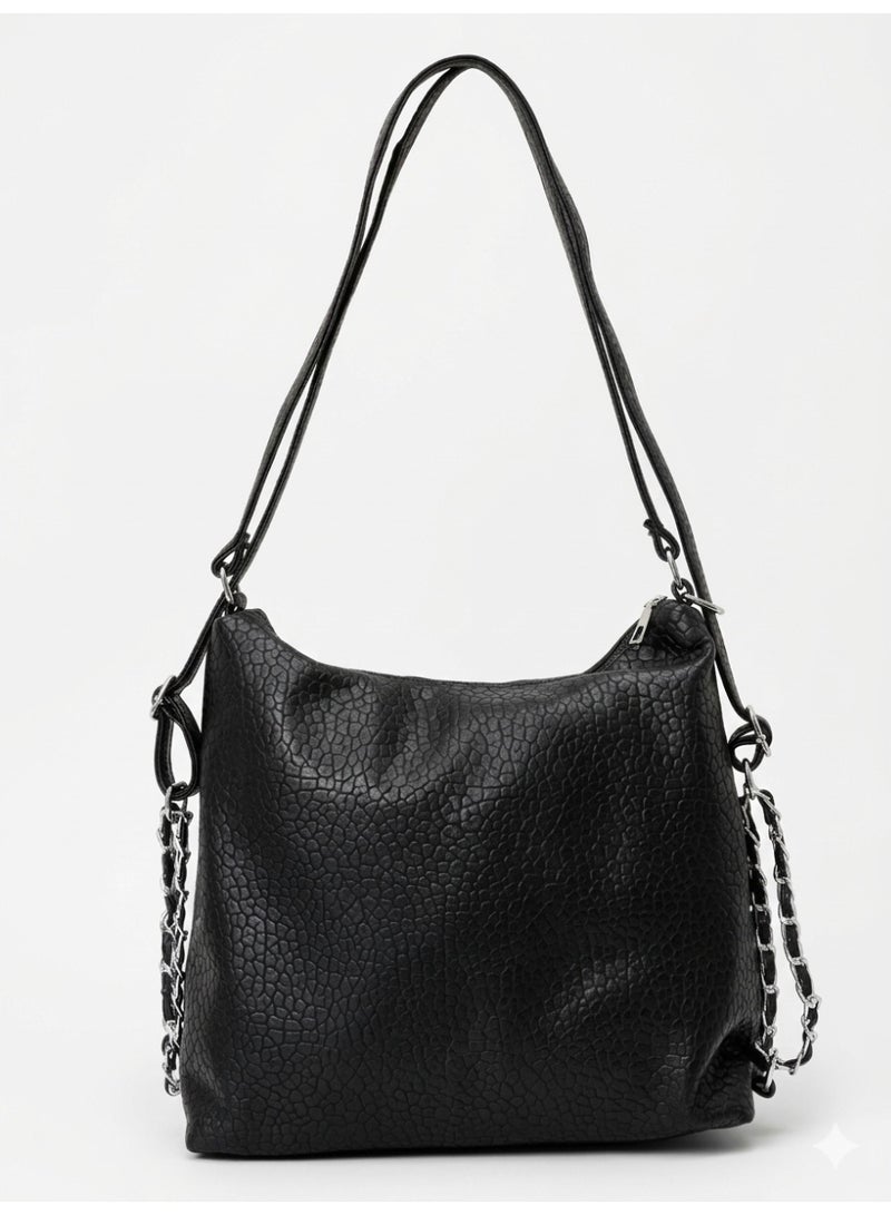 LIFESTYLISH Shoulder Bag Leather Very practical ZH-3 - Black - Image 2