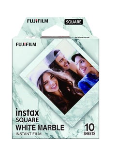 instax SQUARE instant film, WHITEMARBLE border, 10 shot pack, suitable for all instax SQUARE cameras and printers