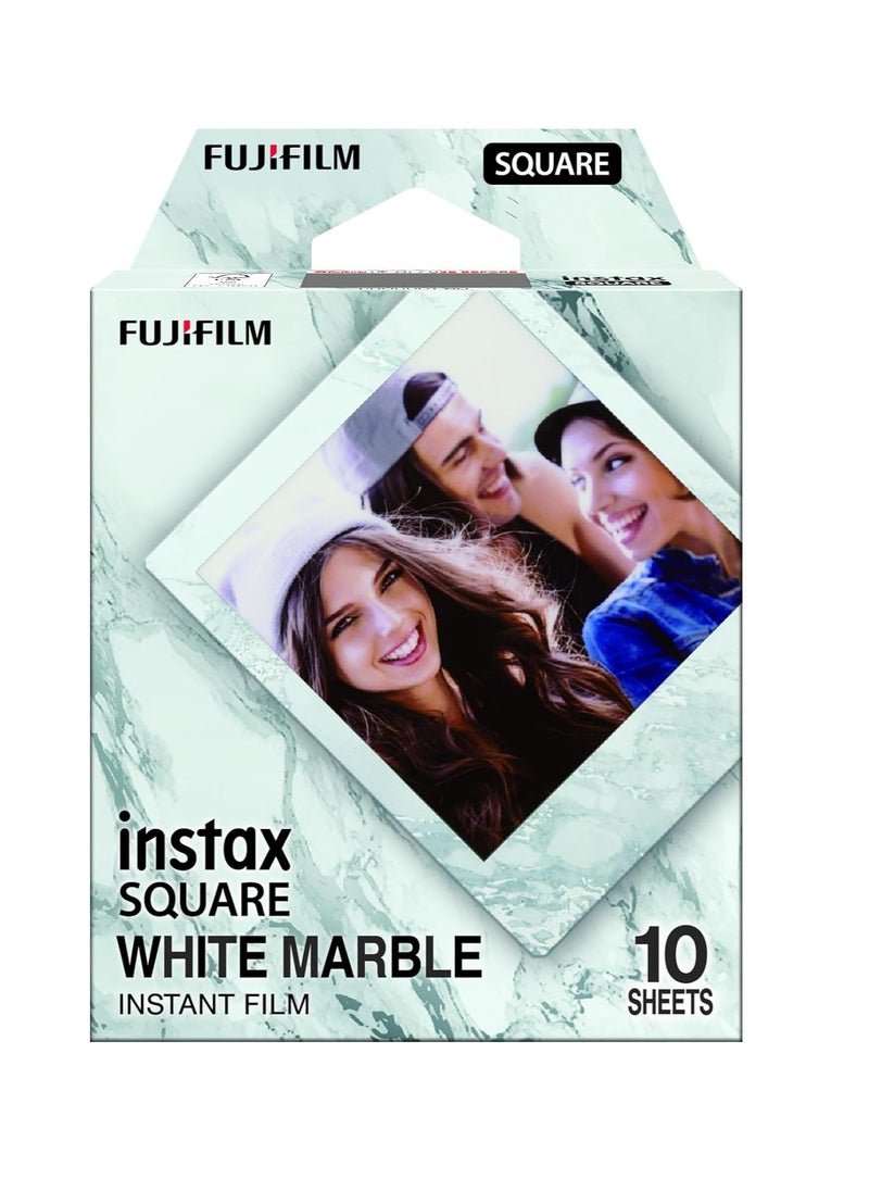 FUJIFILM instax SQUARE instant film, WHITEMARBLE border, 10 shot pack, suitable for all instax SQUARE cameras and printers  - Image 1