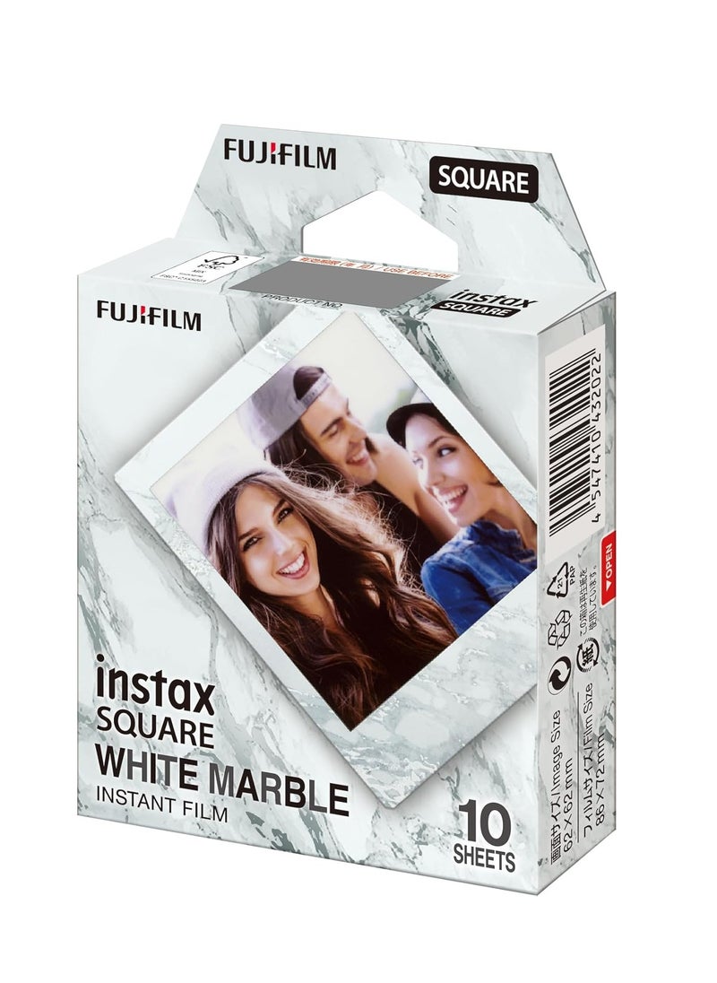 FUJIFILM instax SQUARE instant film, WHITEMARBLE border, 10 shot pack, suitable for all instax SQUARE cameras and printers  - Image 2