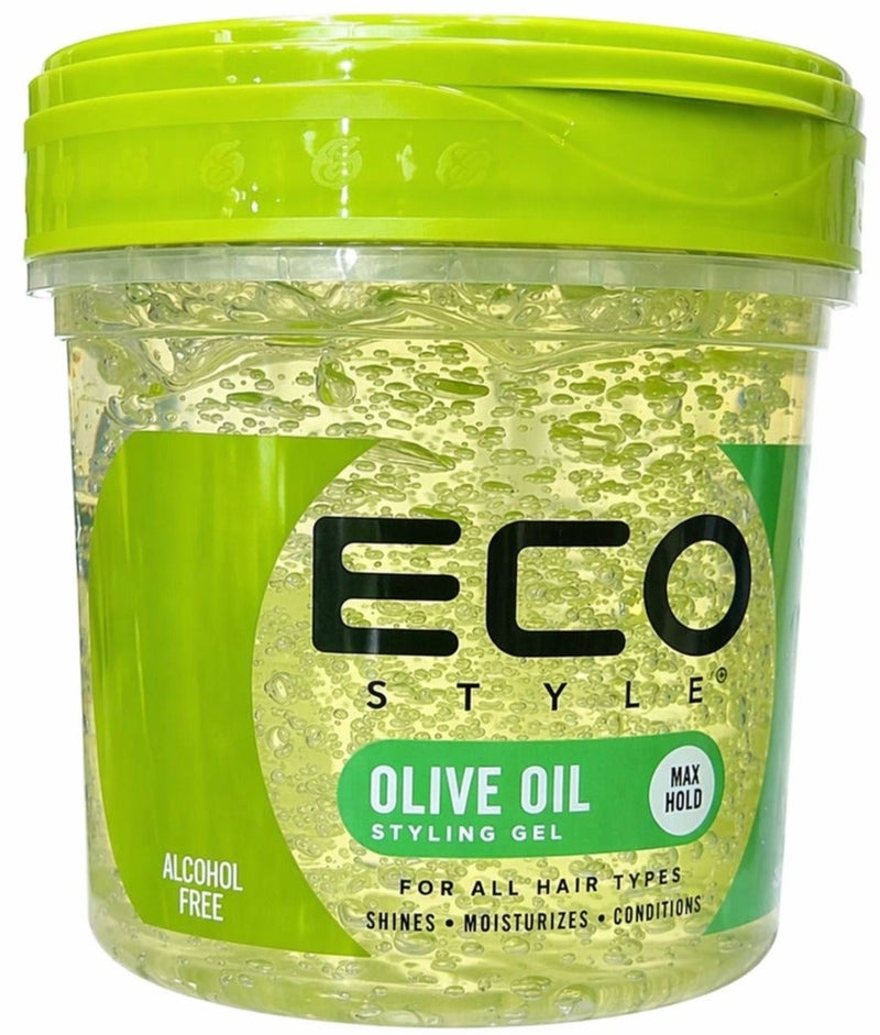 ECO Style Olive Oil Styling Gel 16 oz Alcohol Free Max Hold Hair Gel for All Hair Types, Shine, Moisture & Smooth Styling - Image 1