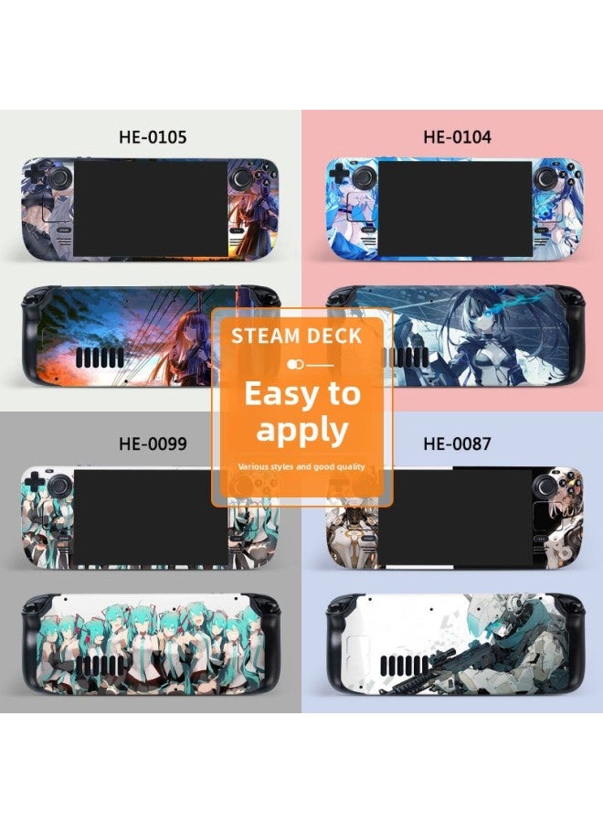 general For Steam Deck Handheld Machine Sticker Film Color Sticker Beauty Girl Protective Film Anti-Scratch Scrub All-inclusive Pain Sticker-Color:HE-0118 - Image 2