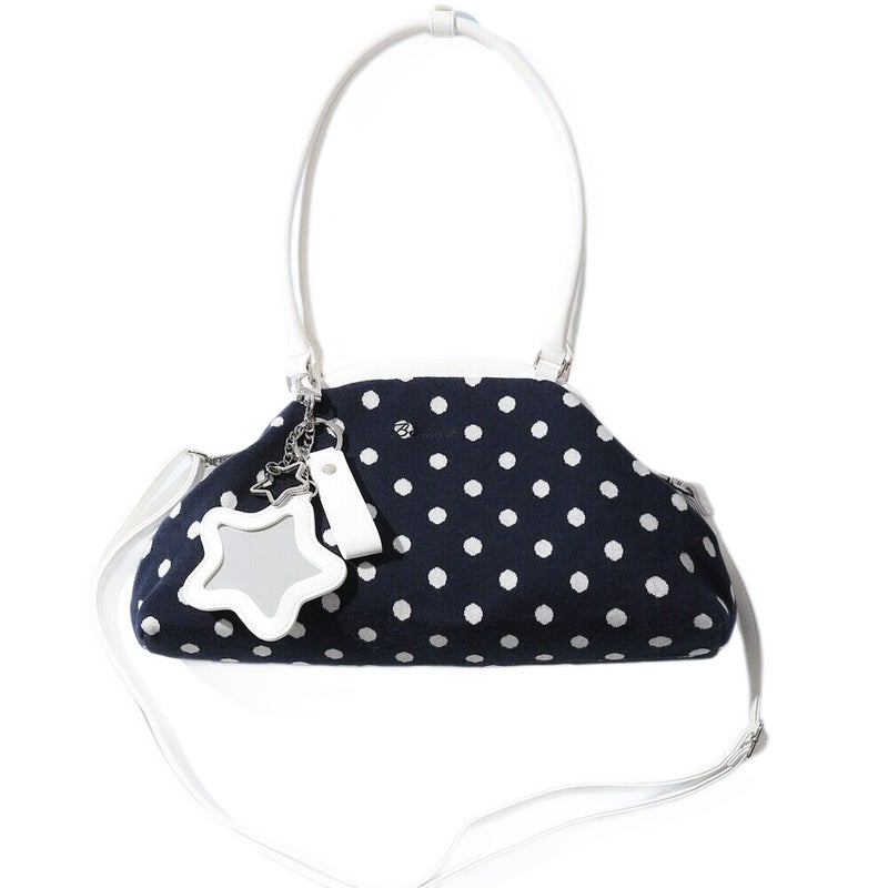 Korean Style Polka Dot Shoulder Bag with Star Pendant - Image 5