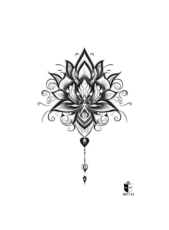 Ethnic Style Lotus Large Area Disposable Water Transfer Tattoo Stickers  - Image 4