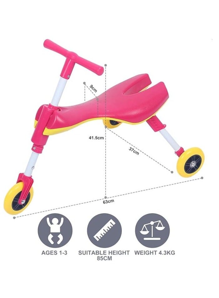 Bike دراجة قابلة للطي للأطفال في الداخل/الخارج (وردي) - Image 2