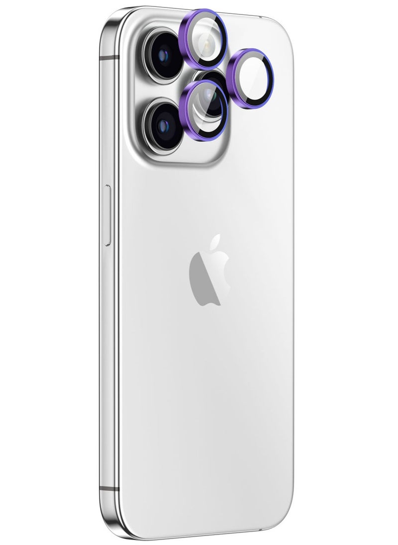 AMAZINGthing Supreme Tempered Glass for iPhone 15 Pro and iPhone 15 Pro MAX Camera Lens Protector Aluminum AR Lens Defender - Symphony Purple  - Image 5