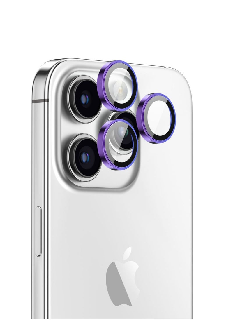 AMAZINGthing Supreme Tempered Glass for iPhone 15 Pro and iPhone 15 Pro MAX Camera Lens Protector Aluminum AR Lens Defender - Symphony Purple  - Image 1