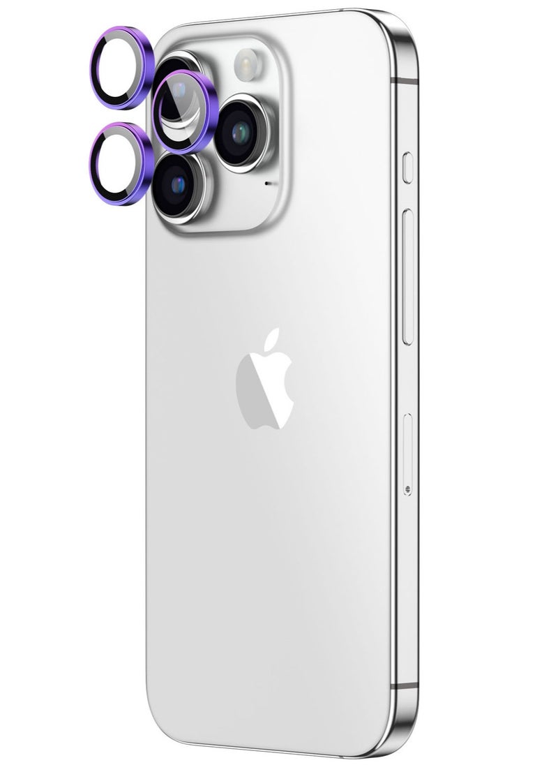 AMAZINGthing Supreme Tempered Glass for iPhone 15 Pro and iPhone 15 Pro MAX Camera Lens Protector Aluminum AR Lens Defender - Symphony Purple  - Image 4