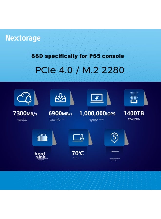 Nextorage 1tb Ssd, Ps5 Expansion Drive, M.2 Interface , With Heatsink, Classic Series - Image 2