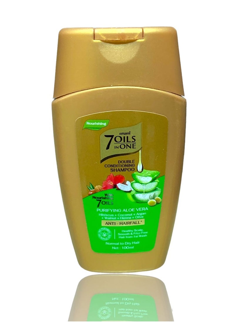 emami - 7 Oils In One Double Conditioning Shampoo - Purifying Aloe Vera - 100ml - Image 1