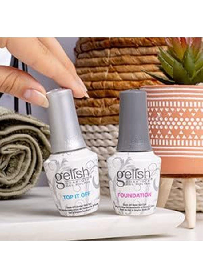 Gelish No Wipe Top Coat Base Coat Soak Off UV LED Drying Long Lasting Shiny Nail Varnish Set, UV/LED Drying, High Shine Finish and No Chips, Nail Polish Kit, Quick Dry Gel Varnish - Image 4