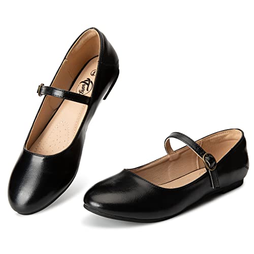 Trary Mary Jane Shoes Women, Women's Flats, Ballet Flats for Women, Round Toe Black Flats Shoes Women, Women Shoes Dressy Casual, Ankle Strap Flats for Women, Dress Flats for Women, Strappy Flats - Image 1