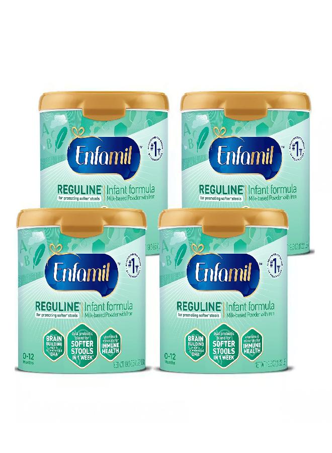 Enfamil حليب الأطفال إنفاميل ريجولين، مصمم للبراز الناعم والمريح، مع أوميغا-3 DHA والبروبيوتيك لدعم المناعة، عبوة مسحوق قابلة لإعادة الاستخدام، 19.5 أونصة (عبوة من 4) - Image 1
