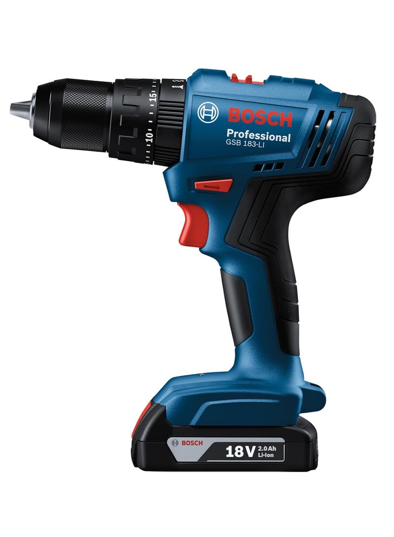 BOSCH GSB 183-Li Cordless Impact Drill/Driver with 2 Batteries (18V) - Image 1
