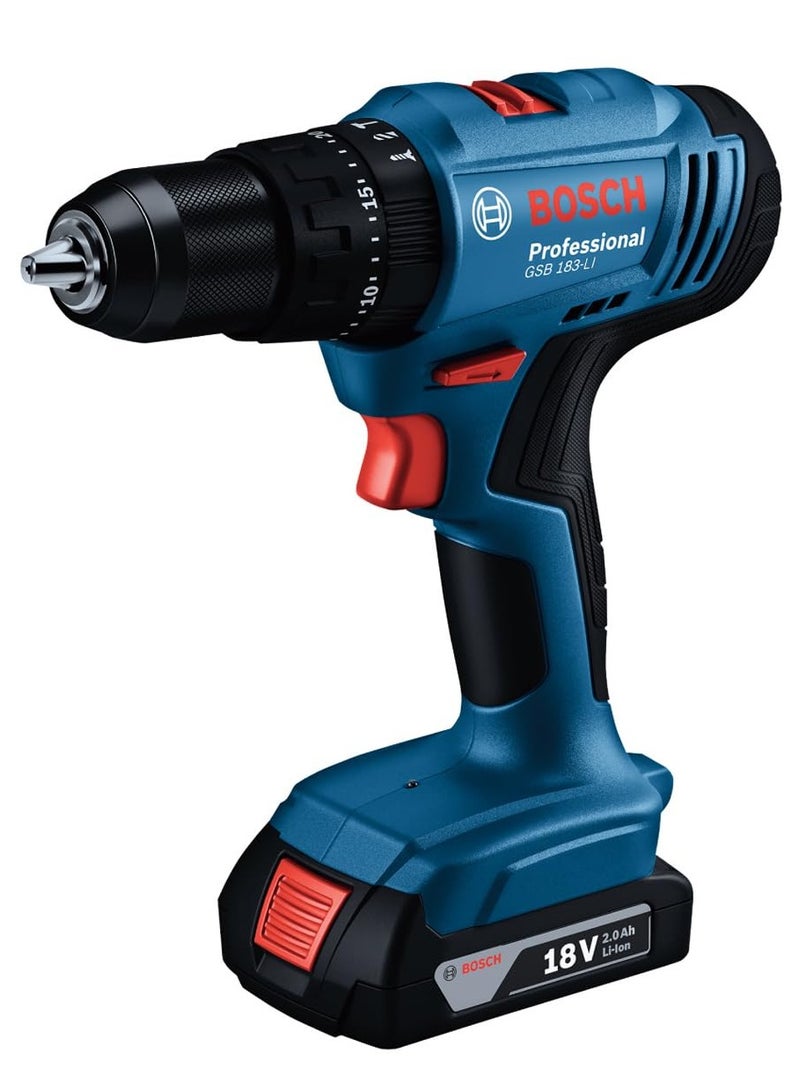 BOSCH GSB 183-Li Cordless Impact Drill/Driver with 2 Batteries (18V) - Image 2