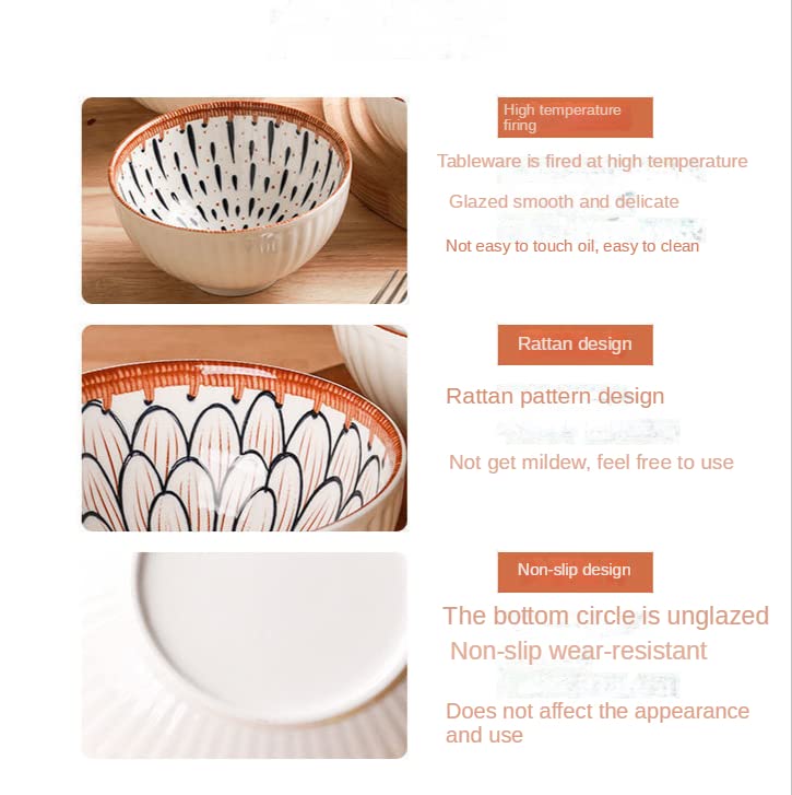 Agabani Ceramic Bowls Colorful Dessert Bowls for Kitchen Stackable Snack Bowls for Ice Cream Rice Condiments Side Dishes Yogurt Microwave Dishwasher Safe Bowl Set of 4 - Image 4