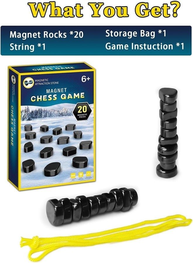 Magnetic Magnet Game, Magnetic Game with String for Kids and Adults, Magnet Chess with Stones, 2 Player, 10 Min Play-Time, Board Games for Family Night, Travel-Friendly  - Image 2